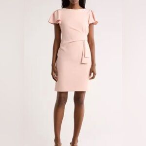 Tommy Hilfiger Pink Flutter Sleeve Shift Dress Size 2 NEW